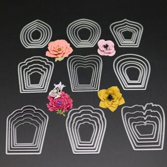 Estel 9 stks Tag Flower Stitch Frame Metalen Stansmessen Stencil Voor DIY Scrapbook Embossing Papier Fotoalbum Craft Template sterven
