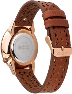 Estelle Cutout Cognac horloge dames - bruin - messing