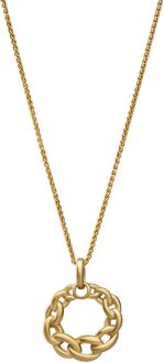 'Estelle' Dames 925 Sterling Zilveren Set: Ketting-Hanger + Oorbellen - Gouden SET-7516/G