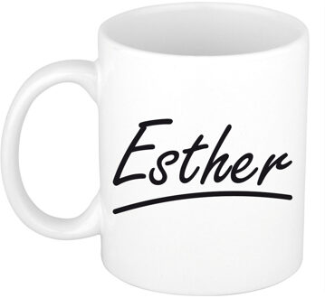Esther voornaam kado beker / mok sierlijke letters - gepersonaliseerde mok met naam - Naam mokken Multikleur