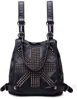 Esufeir Zachte Gewassen Leer Vrouwen Rugzak Mode Klinknagel Pu Meisje Rugzakken Schooltas Casual Daily Rugzak