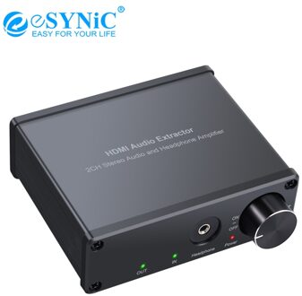 Esynic Hdmi Audio Extractor Met Volumeregeling Hdmi + Rca 3.5 Mm Stereo Converter Hoofdtelefoon Versterker Splitter Adapter 4K 3D