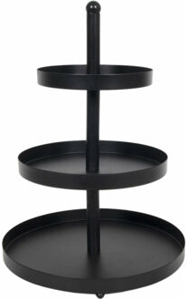 Etag?re - zwart - metaal - 3-laags - D25 x H35 cm - serveerschaal