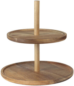 Etagere - 2 laags - acacia hout - serveertoren