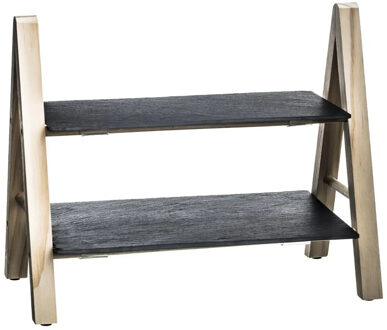 Etagere - 2-laags - leisteen - 32,5 x 18 x 25,5 cm