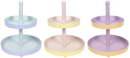 Etagere 2-tone metaal 2-laags Ø20xh23cm verschillende