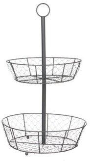 Etagere met metalen manden 60x35cm