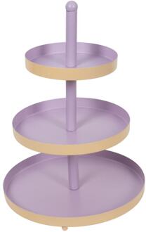 Etagere metaal 3-laags Ø25xh35cm paars