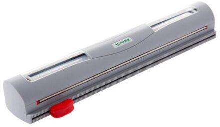 Eten Wrap Dispenser Folie Vershoudfolie Wrap Dispenser Plastic Sharp Cutter Plastic Wrap Opslag Houder Doseer Keuken Tool licht grijs