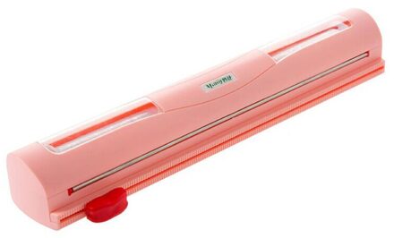 Eten Wrap Dispenser Folie Vershoudfolie Wrap Dispenser Plastic Sharp Cutter Plastic Wrap Opslag Houder Doseer Keuken Tool roze