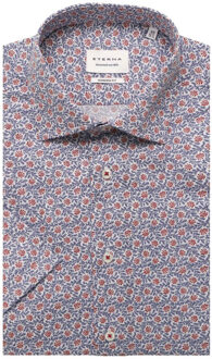 Eterna Korte mouw overhemden - maat 44 (XL) Blauw