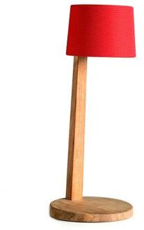 Ethimo Gaia Oplaadbare Tafellamp - Teak - Lacca - Rood