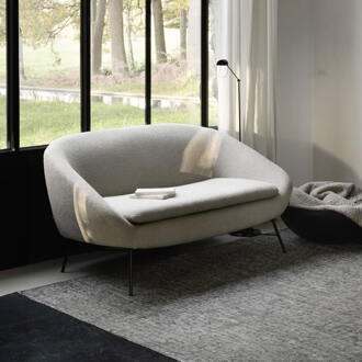 Ethnicraft 2-zits Bank 'Barrow' Bouclé, kleur Off White