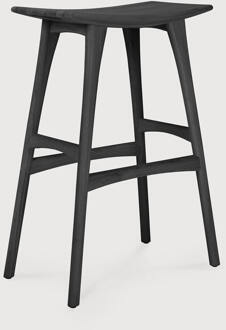 Ethnicraft Barkruk 'Osso' Gevernist Eikenhout Gevernist, kleur Zwart (zithoogte 78cm)