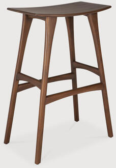 Ethnicraft Barkruk 'Osso' Gevernist Teakhout, kleur Bruin (zithoogte 78cm)