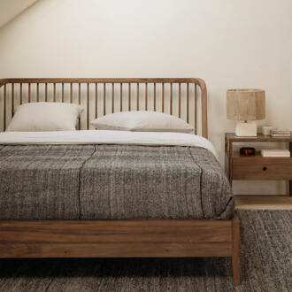 Ethnicraft Bed 'Spindle' Gerecycled Teak, 160 x 200cm - 160 x 200 cm