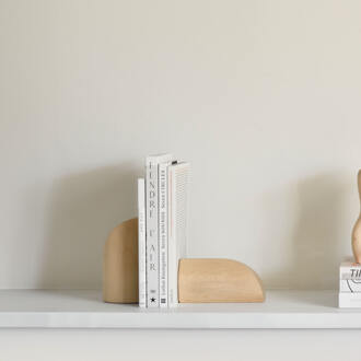 Ethnicraft Boekenstandaard 'PI' Plataanhout, Set van 2 stuks, kleur Naturel