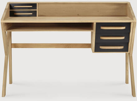 Ethnicraft Bureau 'Origami' Geolied Eikenhout, 135 x 55cm, kleur Naturel/Zwart