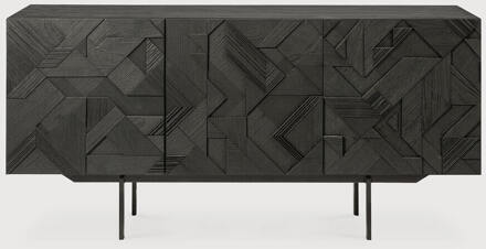 Ethnicraft Dressoir 'Graphic' Gevernist Teakhout, 168cm Zwart - 168 cm