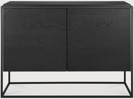 Ethnicraft Dressoir 'Monolit' Gevernist Eikenhout, 110cm, kleur Zwart - 110 cm