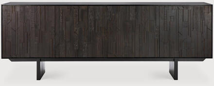 Ethnicraft Dressoir 'Mosaic' Gevernist Teakhout, 227cm Off Black - 227 cm