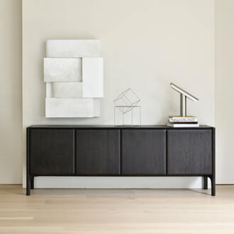 Ethnicraft Dressoir 'PI' Gevernist Teakhout, 230cm, kleur Donkerbruin - 230 cm