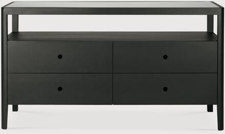 Ethnicraft Dressoir 'Spindle' Gevernist Eikenhout, 150cm, kleur Zwart