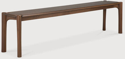 Ethnicraft Eetkamerbank 'PI' Gevernist Teakhout, 186cm, kleur Bruin - 186 cm