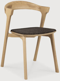 Ethnicraft Eetkamerstoel 'Bok' Gevernist Eikenhout en Stof, kleur Donkerbruin