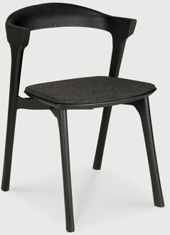 Ethnicraft Eetkamerstoel 'Bok' Gevernist Eikenhout en Wol, kleur Zwart