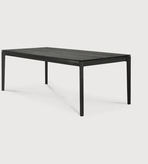 Ethnicraft Eettafel 'Bok' Gevernist Eikenhout, 200 x 95cm, kleur Zwart - 200 x 95 cm