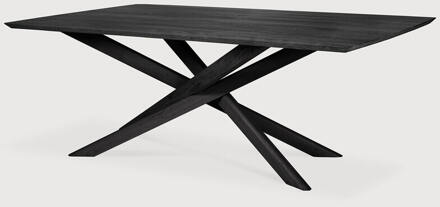 Ethnicraft Eettafel 'Mikado' Gevernist Eikenhout, 240 x 110cm, kleur Zwart - 240 x 110 cm