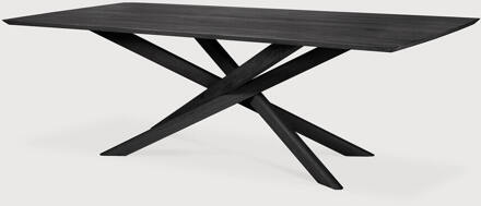 Ethnicraft Eettafel 'Mikado' Gevernist Eikenhout, 280 x 110cm, kleur Zwart - 280 x 110 cm