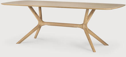 Ethnicraft Eettafel 'X' Geolied Eikenhout, 224 x 100cm - 224 x 100 cm