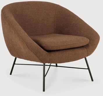 Ethnicraft Fauteuil 'Barrow' Structuurstof, kleur Koper