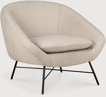 Ethnicraft Fauteuil 'Barrow' Structuurstof, kleur Off White