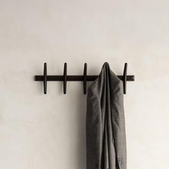 Ethnicraft Kapstok 'PI' Mahoniehout, Met 5 haken, kleur Donkerbruin