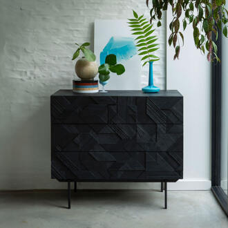 Ethnicraft Ladekast 'Graphic' Gevernist Teakhout, 100cm Zwart