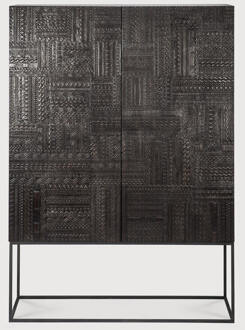 Ethnicraft Opbergkast 'Tabwa' Gevernist Teakhout, 180 x 126cm Off Black