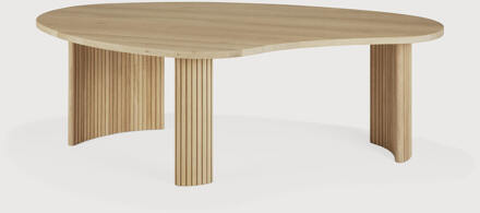 Ethnicraft Organische Salontafel 'Boomerang' Geolied Eikenhout, 126 x 74cm, kleur Naturel