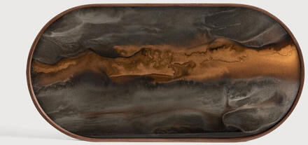 Ethnicraft Ovaal Dienblad 'Linear Flow' 71 x 36cm, kleur Brons