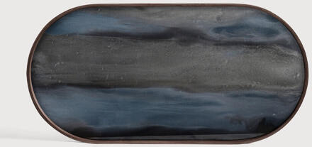 Ethnicraft Ovaal Dienblad 'Linear Flow' 71 x 36cm, kleur Graphite