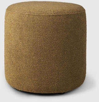 Ethnicraft Poef 'Barrow' 40cm, Structuurstof, kleur Ginger - 40 cm