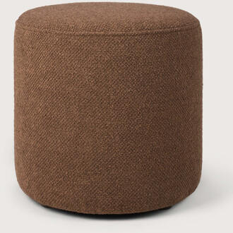 Ethnicraft Poef 'Barrow' 40cm, Structuurstof, kleur Koper - 40 cm
