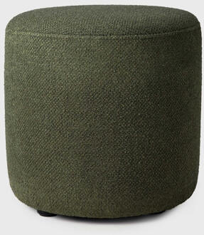 Ethnicraft Poef 'Barrow' 40cm, Structuurstof, kleur Pine Green - 40 cm