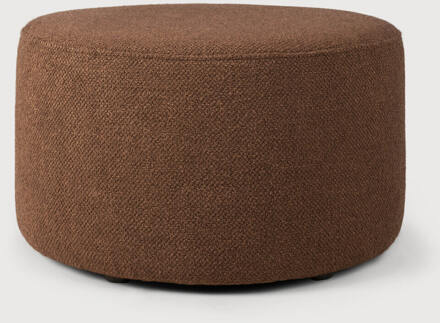 Ethnicraft Poef 'Barrow' 60cm, Structuurstof, kleur Koper - 60 cm