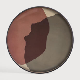 Ethnicraft Rond Dienblad 'Combined Dots' 92cm, kleur Pinot