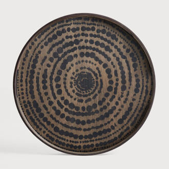 Ethnicraft Rond Dienblad 'Tribal Quest' 48cm, kleur Zwart - 48 cm