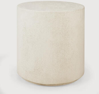 Ethnicraft Ronde Bijzettafel 'Elements' Microcement, 40cm, kleur Off White - 40 cm