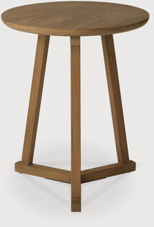 Ethnicraft Ronde Bijzettafel 'Tripod' Teakhout, 46cm, kleur Bruin - 46 cm